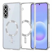 Ovitek Techsuit Luxury Crystal MagSafe za Samsung Galaxy A57 - srebrn