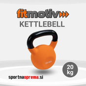 Fitmotiv Kettlebell 20 kg – kettlebell utež iz litega železa prevlečena z neoprensko gumo