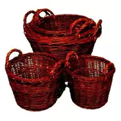 eoshop Ročno pleten koš iz neolupljenega vrbovega protja, O 60 cm