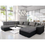 Kotna garnitura Miami 126 Eko usnje Soft 011 + Lux 05 + Lux 06 Siva, Funkcija spanje, Predal, 348x205x76cm