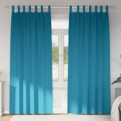 vidaXL Zavese z zavesami 2 pcs Turkizna 260 x 140 cm Poliester