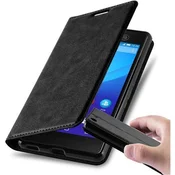 Cadorabo Cadorabo Ohišje, združljivo z Sony Xperia M5 v nočna črna - Zaščitni ovitek z magnetnim zapiranjem, stoječo funkcijo in režo za kartice, (20549436)