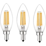LED žarnice svečke E14 toplo bela 4W 2700K 470LM 3 kosi