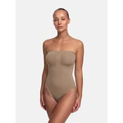 cfab Oblikovanje postave Trägerloser Bodysuit Sculpting Shapewear mit Slip temno bež