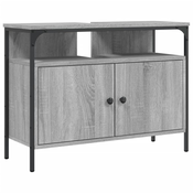 Ormaric za umivaonik siva boja hrasta 80 x 30 x 60 cm drveni