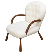 Casa Padrino luxury armchair white/dark brown 65 x 85 x H. 90 cm - Living room armchair - Hotel armchair - Living room furniture - Hotel furniture - Luxury furniture