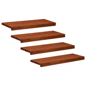 vidaXL Stopnice 4 kos 70 x 30 x 2 cm Rjava Trda bukovina