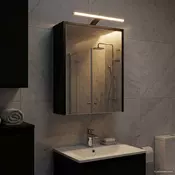 vidaXL Kopalniška ogledalna omara Črna Orehovina 43 x 16 x 62.5 cm