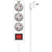 Max MPS-103S-3M Beli Produžni kabl sa prekidacem 3 uticnice 3m