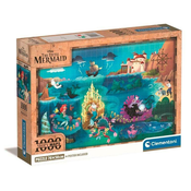 Clementoni - Puzzle Kompaktne Disneyjeve karte Mala morska deklica - 1 000 kosov