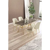 Hanah Home Trpezarijski set, 5 komada, Svetlozeleni
