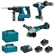 MAKITA set akumulatorskog alata DGA506 + DHR243 + DDF492 Li-ion LXT 18V/5.0Ah DLX3202TJ