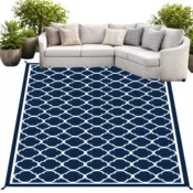 shumee Vodoodporna zunanja preproga za teraso 160x230 CM temno modra [DYWAN18]