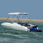 Tenda bimini s 3 luka i mrežastim zidovima 183x(154-167)x137 cm