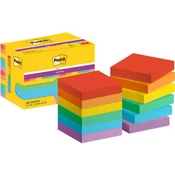 Samolepilni blok, 48x48 mm, 12x90 listov, 3M POSTIT Super Sticky Playful, mešanica barv, 1080 listov