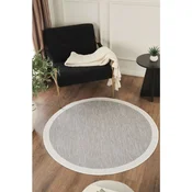 Conceptum Hypnose okrugli tepih Sisalux 3087, precnik 160 cm, siva / bela