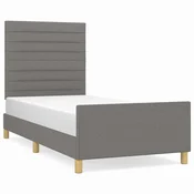 Vidaxl Posteljni okvir brez vzmetnice temno siv 80x200 cm blago