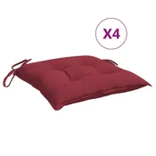 Vidaxl Blazine za palete 4 kosi vinsko rdeče 50x50x7 cm oxford tkanina