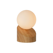 LUCIDE 45561/01/72 | Len Lucide stolna svjetiljka 16cm sa dodirnim prekidacem 1x G9 drvo, opal