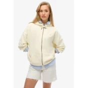 Superdry za ženske. W2012350A Studios bela jopica z zadrgo (L), Priložnostno, Reciklirani polister, Trajnostni