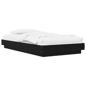 vidaXL Tlorisna postelja Črni hrast 80 x 210 cm Inženirski les