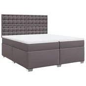 vidaXL vidaXL Box spring postelja z vzmetnico siva 200x200 cm umetno usnje, (21309024)