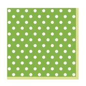 Servieta za decoupage - Zelena s pikami - 1 kom