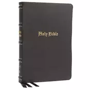 KJV, Thinline Bible, Large Print, Genuine Leather, Black, Red Letter, Comfort Print