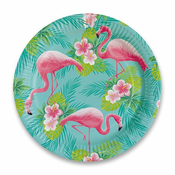 Papirnati krožniki Flamingo premera 22,8 cm, 8 kosov