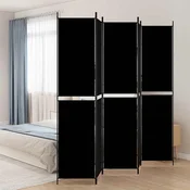 Vidaxl vidaXL 5-delna predelna stena, črna, 250 x 220 cm, blago