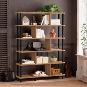 Hanah Home Polica 120x168,5x28cm Crno-Bež