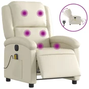 MAISON CHIC Električni masažni naslanjač - Relax naslanjač krem umetno usnje, (22134960)