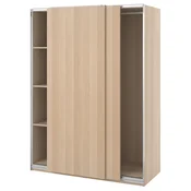 PAX/HASVIK Garderobna omara, imitacija beljenega hrasta/imitacija beljenega hrasta, 150x66x201 cm