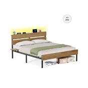 Songmics Posteljni okvir 215x167x1003 cm rjav