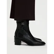 Calvin Klein Škornji Block Heel Ank Boot Lth Hdw HW0HW03171 Črna