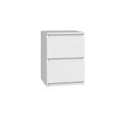 Topeshop MALWA M2 OB POSTELJI KOMODA Z 2 PREDALOMA NOČNA OMARICA BELA