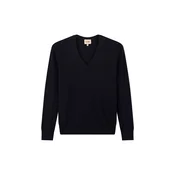 GOBI Cashmere Pulover Womens Timeless Cashmere V-Neck Sweater mornarska
