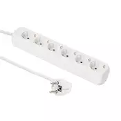 shumee MicroConnect podaljšek Schuko s 6 vtičnicami, 5 m, bel, V-FTP6A005R-SLIM, GRU0065WA