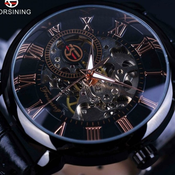 Ura Gold Skeleton - črna KP2616