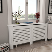 VIDAXL Pokrov za radiator bel 172x19x81,5 cm MDF