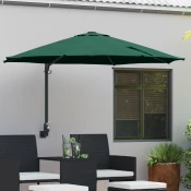 Vrtni suncobran Zelena 248 x 248 x 148 cm Poliester i celik