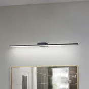 Lucande Lucidna LED svetilka z ogledalom Kivana, črna, kovinska, 90 cm, IP44 - Kopalnica - Sodobni - črna mat barva - Aluminij