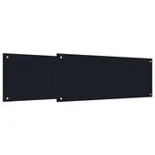 vidaXL Kuhinjski panel 2 kos Črna 100 x 40 cm kaljeno steklo