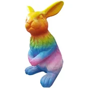Casa Padrino luxury decorative sculpture rabbit colorful H. 120 cm - Large decorative figure - XXL decorative sculpture - XXL decorative figure - XXL animal figure - Luxury XXL figures