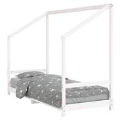 MAISON CHIC Otroški posteljni okvir - Otroški ležaj bel 80x200 cm trdna borovina-J2721, (21794196)