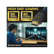 Oehlbach Oehlbach HDMI priključni kabel HDMI-A  vtič\, HDMI-A  vtič 2.00 m bencinsko modra\, antracitna D1C92602 #####8K UHD HDMI kabel, (20419184)