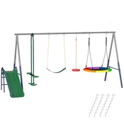 Homestar Gugalnica z drsalko 5 v 1 382x196x203 cm večbarvna