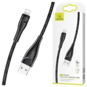 USAMS USAMS BRIDED KABEL ZA LIGHTNING 3M 2A BLACK/BLACK ZA IPHONE FAST CHARGE, (21980527)