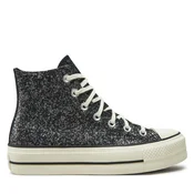 Modne superge Converse Chuck Taylor All Star Lift Platform Glitter A09551C 401 Črna