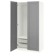 PAX/GULLABERG Garderobni sestav, bela/siva, 100x60x201 cm